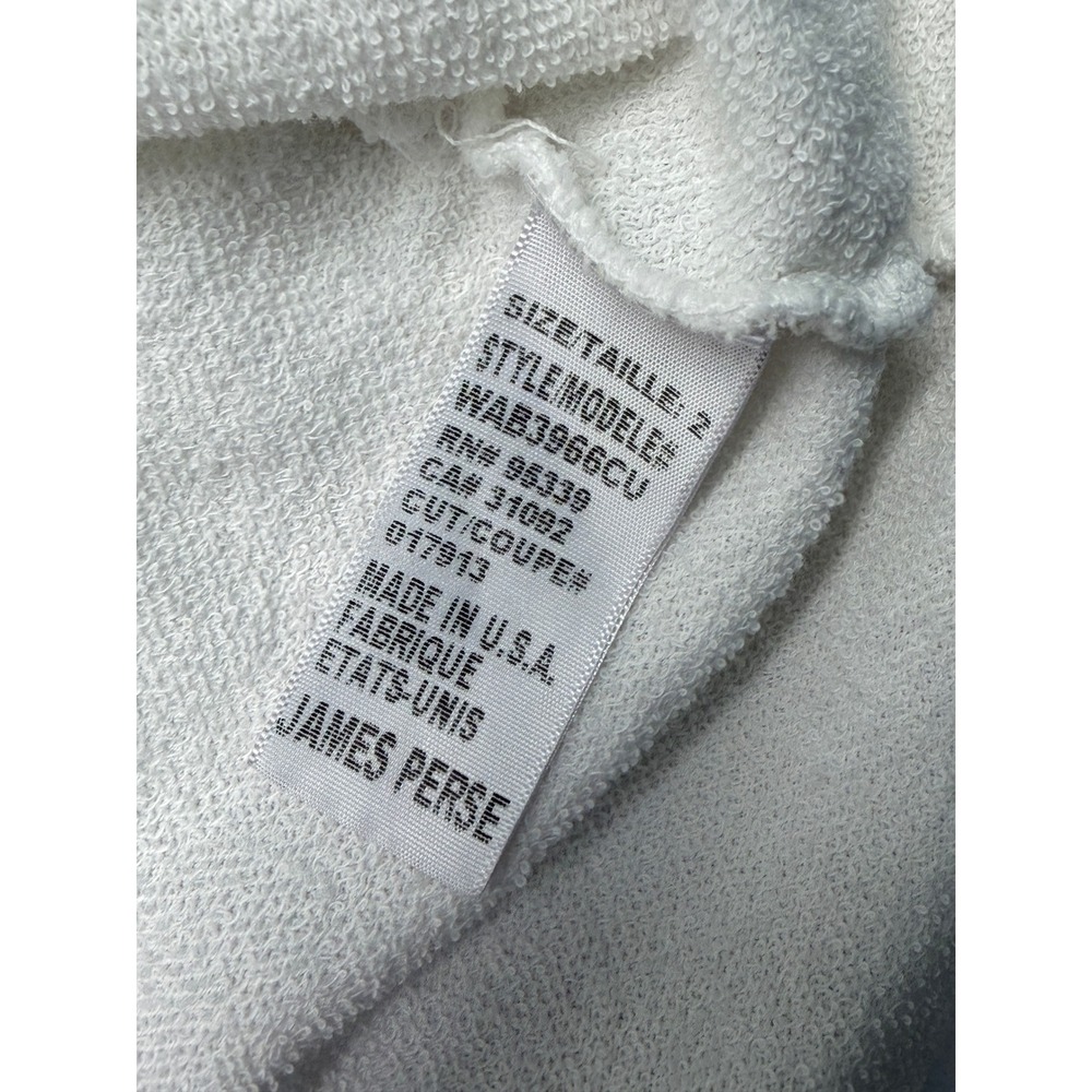 James Perse White 100% Supima Cotton Terry V-Neck Hoodie Top Size 2 M - Picture 4 of 11